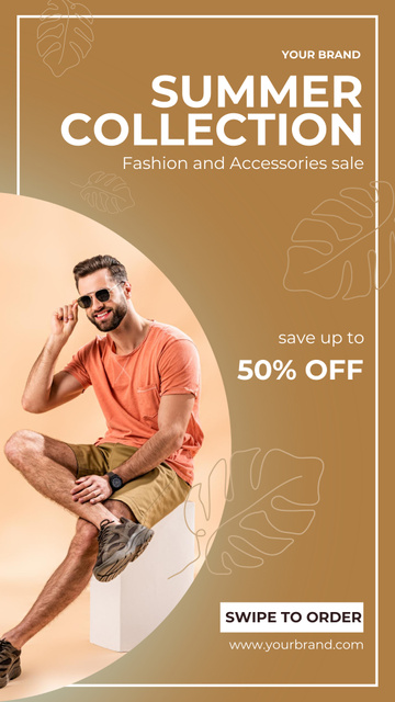 Summer Collection of Fashion Casual Wear for Men Instagram Video Story Design Template