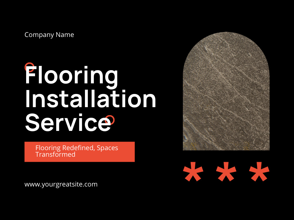 Designvorlage Flooring Installation Services with Various Floor Samples für Presentation