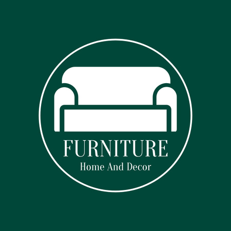 Ontwerpsjabloon van Logo 1080x1080px van Minimalistic Furniture Offer with Stylish Sofa