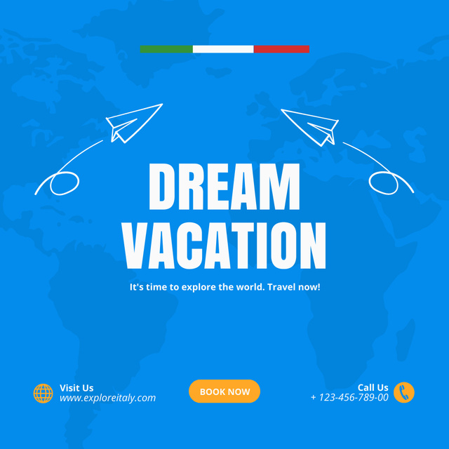 Dream Vacation in Italy Instagram Tasarım Şablonu