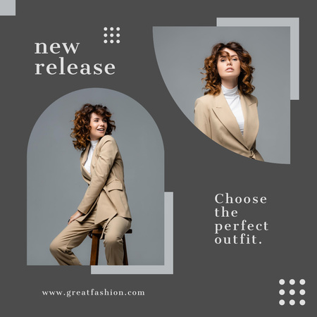 Female Fashion Clothes Ad Instagram Design Template