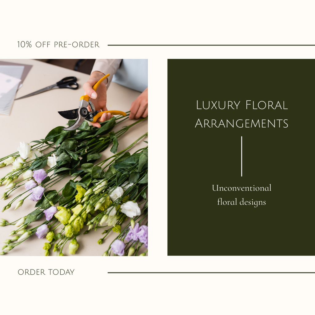Luxury Flower Design with Author's Compositions Instagramデザインテンプレート