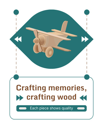 Crafting Ağaç İşleme Parçaları Satış Teklifi Instagram Post Vertical Tasarım Şablonu