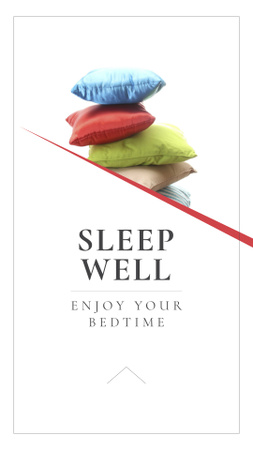 Plantilla de diseño de oferta de artículos de cama con almohadas de colores Instagram Story 