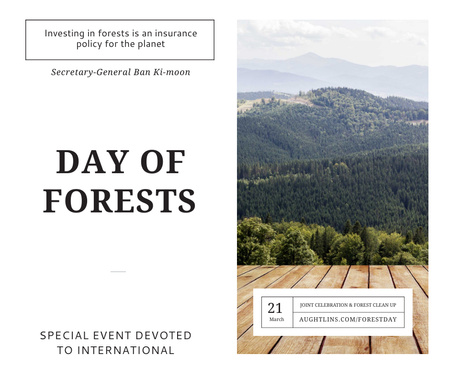 Platilla de diseño International Day of Forests Event Scenic Mountains Facebook