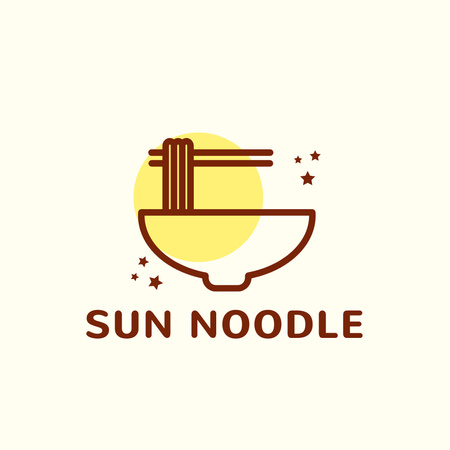 Designvorlage Asiatisches Nudel-Emblem für Logo