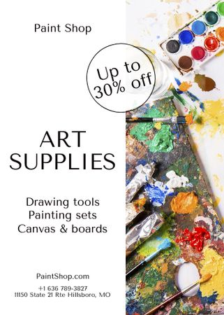 Art Supplies Sale Offer Flayer Modelo de Design