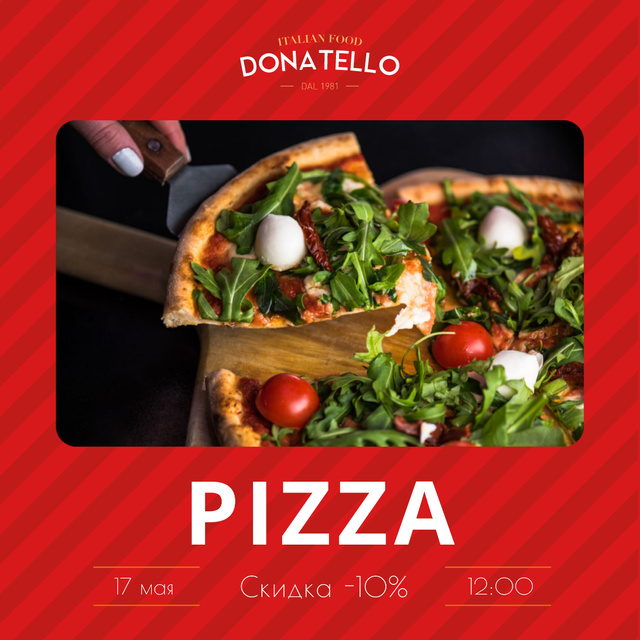 Modèle de visuel Pizza Party Day Announcement - Instagram