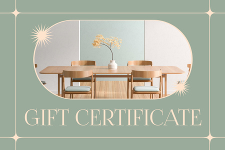 Erikoistarjous kalusteista keittiön pöydällä Gift Certificate Design Template