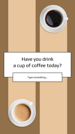 Cups of Coffee And Survey About Beverage Instagram Story Design Template