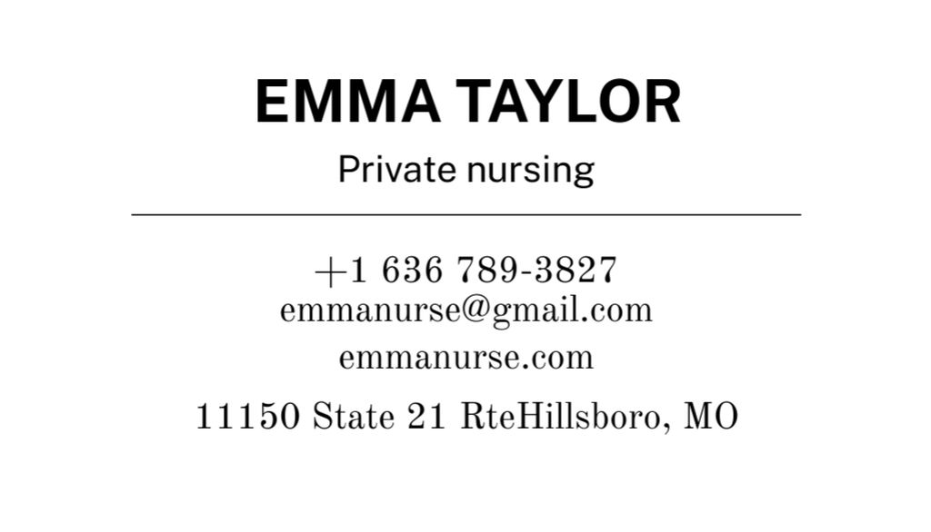 Awesome Private Nursing Services Offer Business Card US – шаблон для дизайна