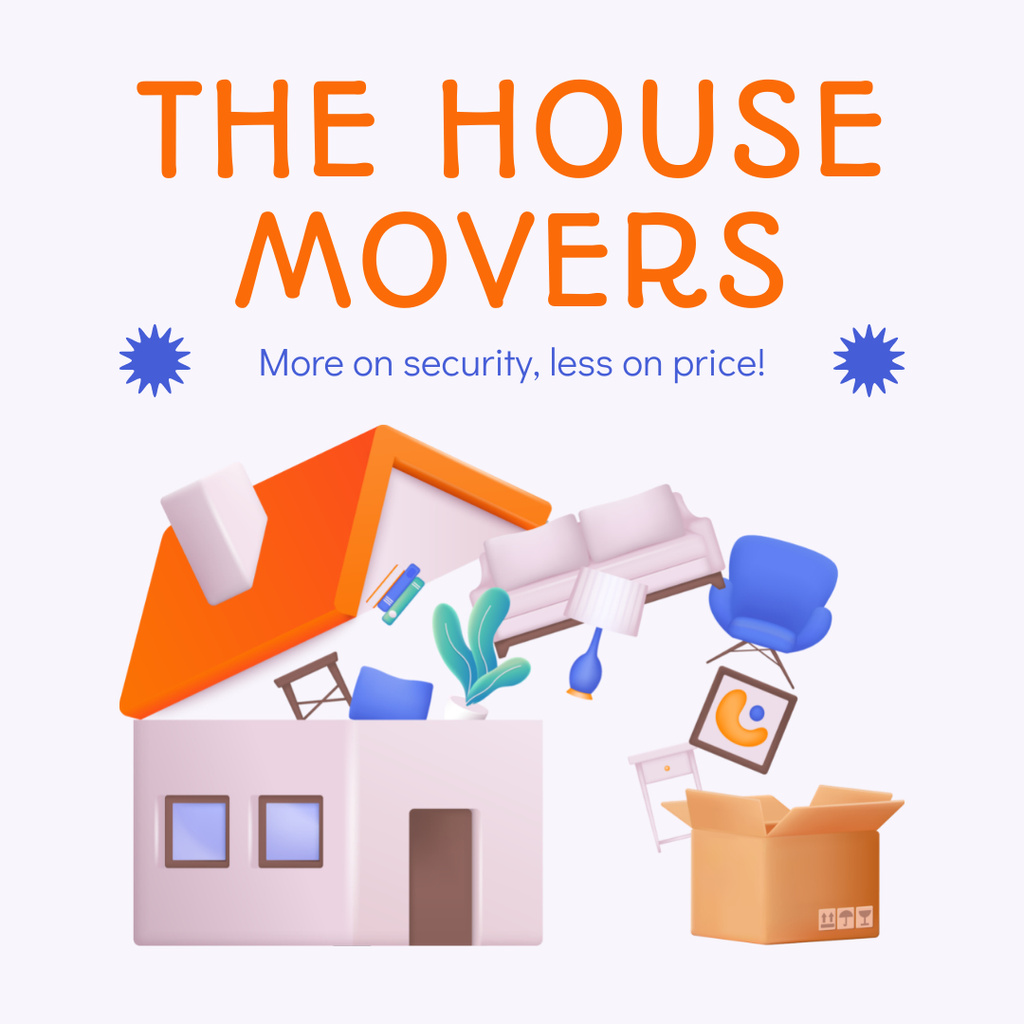 Ad of House Movers Services Instagram ADデザインテンプレート