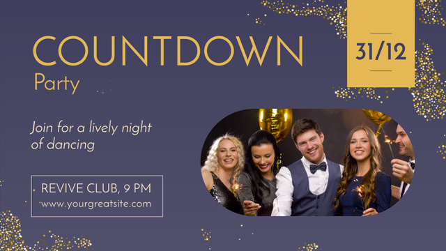 Lively Countdown New Year Eve Night Announcement Full HD video Design Template