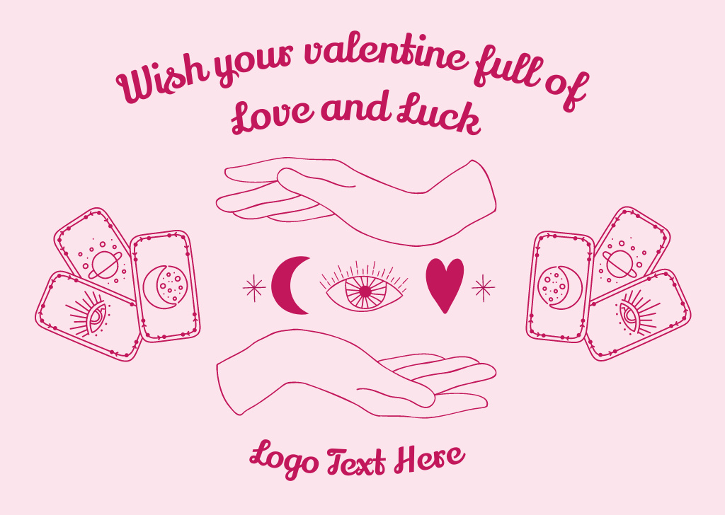 Designvorlage Love Wishes on Valentine's Day für Card