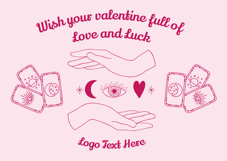 Designvorlage Love Wishes on Valentine's Day für Card