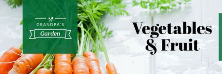 Ontwerpsjabloon van Twitter van poster for grocery store with ripe carrots