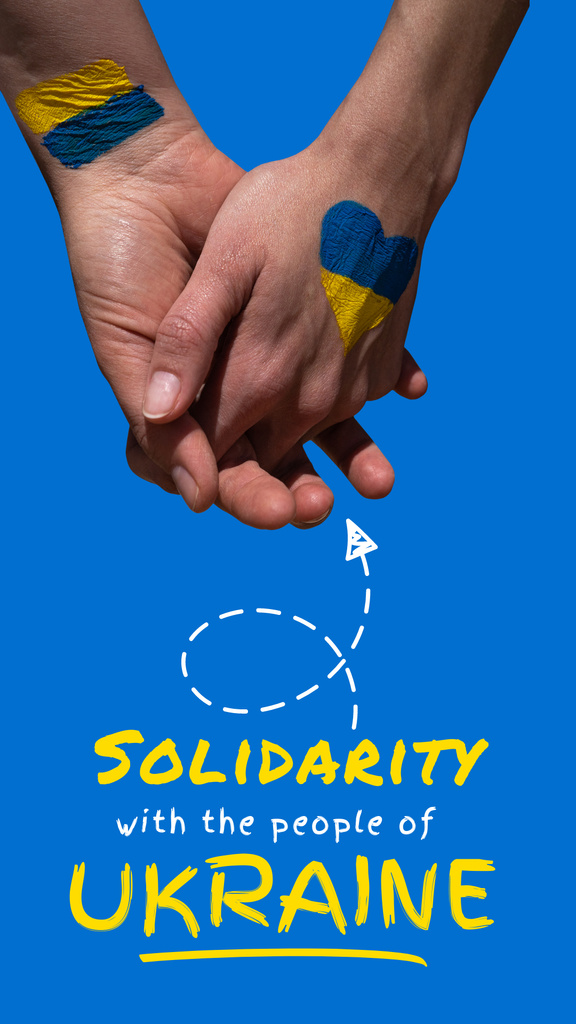 Solidarity with Ukrainian People Instagram Story Modelo de Design