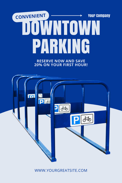 Modèle de visuel Advertising Convenient Downtown Parking - Pinterest