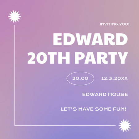 Designvorlage Simple Announcement of Birthday Party für Instagram