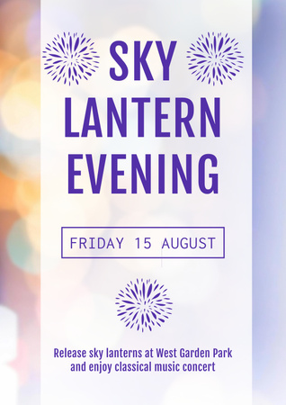 Sky Lanterns Evening Event Announcement Poster Design Template