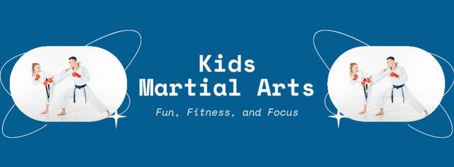 Plantilla de diseño de Ad of Kids Martial Arts Lessons Facebook cover 