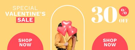 Valentine's Day Special Sale with Kissing Couple Facebook cover Design Template