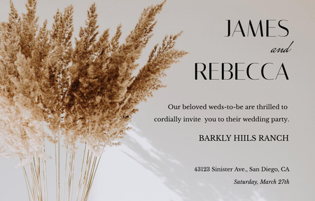 Modèle de visuel Wedding Party With Dried Flowers - Invitation 4.6x7.2in Horizontal
