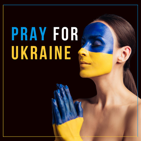 Pray for Ukraine Instagram Design Template