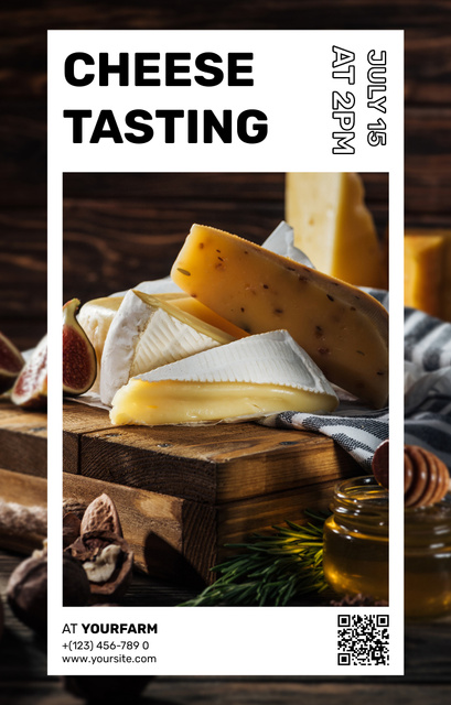 Cheese Tasting Event Invitation 4.6x7.2in Modelo de Design