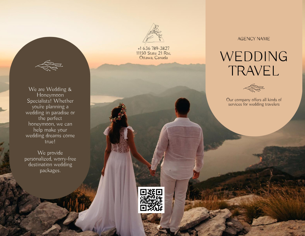 Special Travel Services with Happy Married Brochure 8.5x11in Design Template