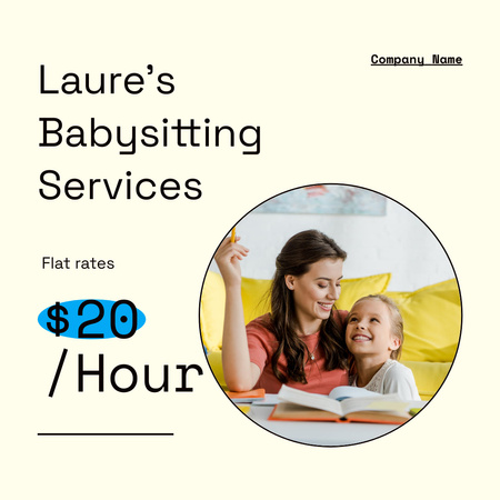 Platilla de diseño Childcare Specialist Offer with Rate per Hour Instagram