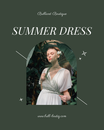 Modèle de visuel Summer Dress Sale Announcement with Beautiful Tender Woman - Poster 16x20in