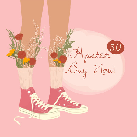 Hipster Fashion Shoe Offer Animated Post Design Template