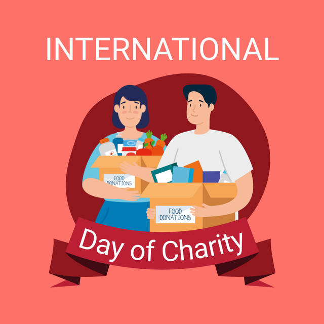 Designvorlage National Day of Charity Announcement für Instagram