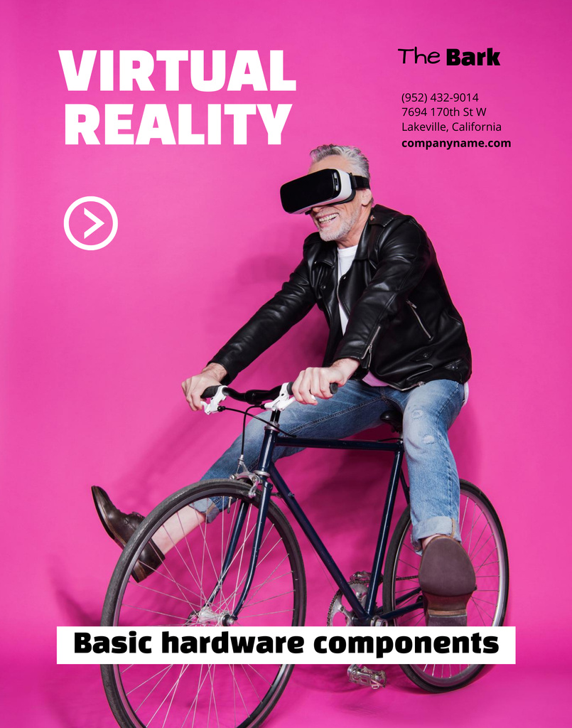 VR Gear Ad with Senior Man Poster 22x28in Design Template