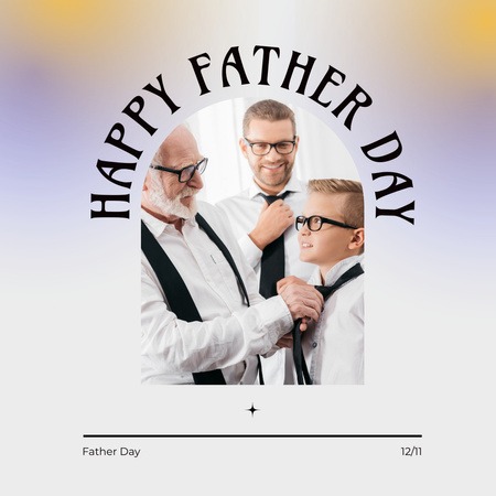 Men of Family Taking On Festive Clothes for Father's Day Instagram Design Template