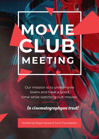 Movie Club Meeting Vintage Projector Flayer Modelo de Design