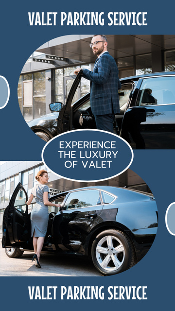 Collage with Advertising for Valet Services Instagram Story Design Template