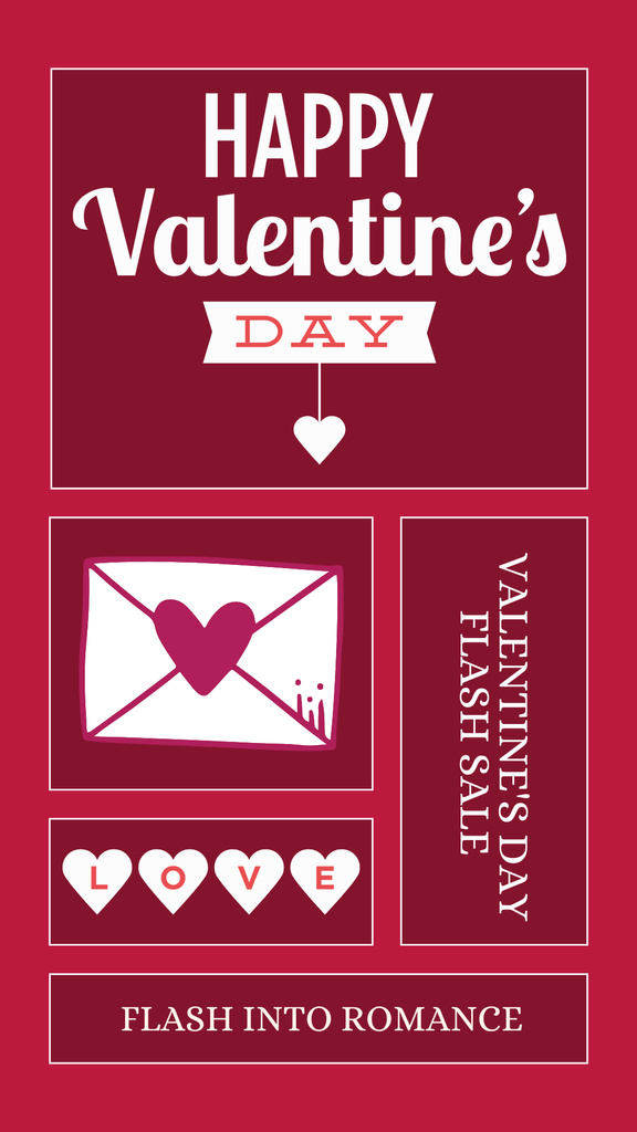 Ontwerpsjabloon van Instagram Story van Awesome Valentine's Day Flash Sale And Greetings