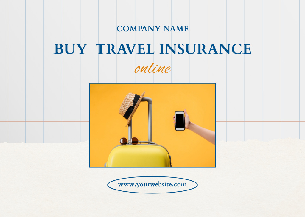 Practical Offer to Purchase Travel Insurance Flyer A6 Horizontal Modelo de Design