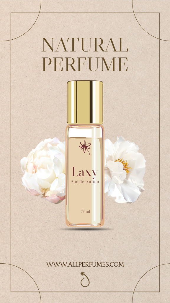 Natural Floral Perfume Announcement Instagram Story Modelo de Design