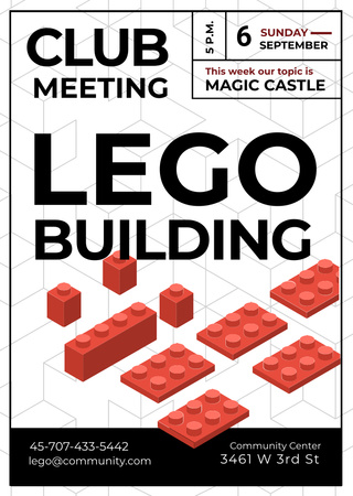 Lego Building Club Meeting Flyer A6 Design Template