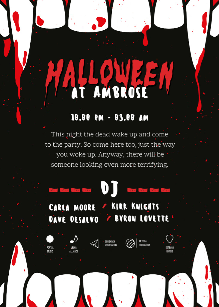 Halloween Night Party with Scary Teeth Invitation – шаблон для дизайна