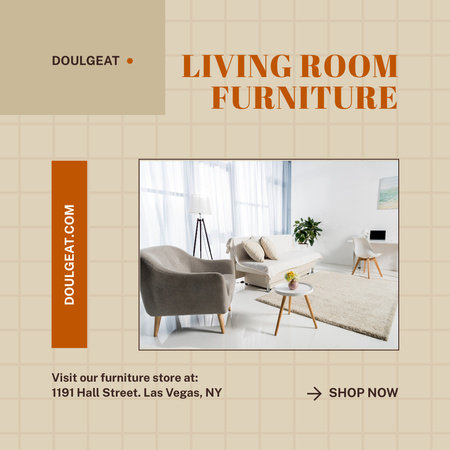Living Room Furniture Advertisement Instagram Design Template