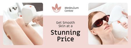 Salon promotion Woman at Laser Hair Removal Facebook cover Design Template
