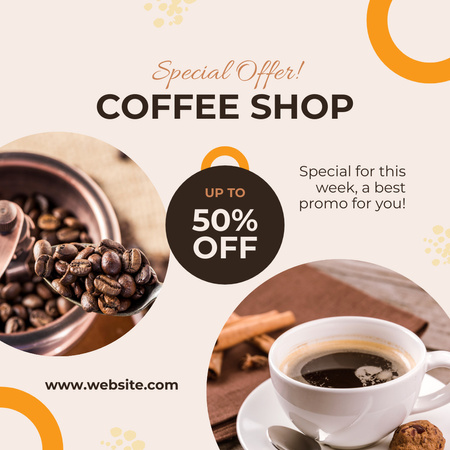 Special Offer For Coffee For This Week Instagram Design Template