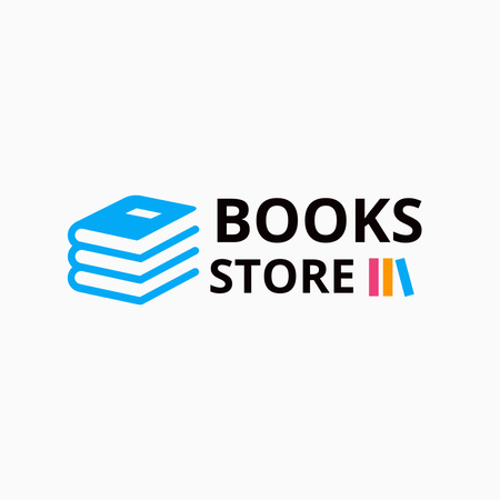 Book Store Emblem Logo Design Template