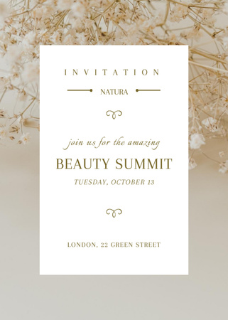 Beauty summit announcement on Spring Flowers Flayer Design Template