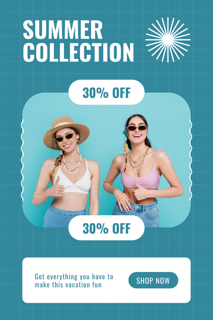 Sale of Beachwear Collection Pinterest tervezősablon