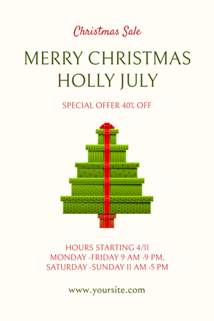 Special Discount for Christmas in July Flyer 4x6in Design Template